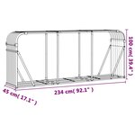 vidaXL Porte-bûches anthracite 234x45x100 cm acier galvanisé