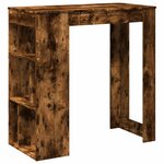 vidaXL Table de bar avec étagères chêne fumé bois d'ingénierie