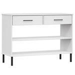 vidaXL Armoire console avec pieds en métal Blanc Bois pin massif OSLO