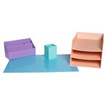 Corbeille à courrier 3 niveaux exacompta aquarel en carton vert pastel