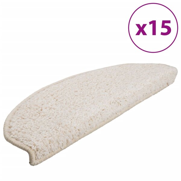 vidaXL Tapis d'escalier 15 Pièces blanc 65x21x4 cm