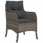 vidaXL Ensemble à manger de jardin 5 Pièces coussins gris résine tressée