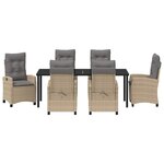 vidaXL Ensemble de salle à manger pour jardin 7 Pièces Beige polyrotin