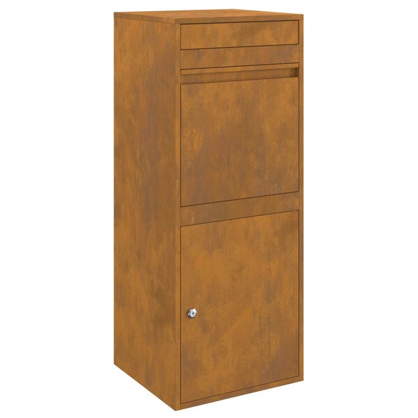 vidaXL Boîte de dépôt de colis Rouillé 41 x 38 x 103 cm Acier patiné