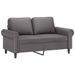 vidaXL Canapé à 2 places Gris 120 cm Similicuir
