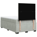 vidaXL Sommier à lattes de lit et matelas Gris clair 120x200cm Velours