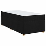 vidaXL Cadre de lit avec matelas Noir 90 x 200 cm tissu