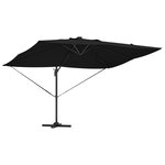 vidaXL Parasol déporté Roma avec LED Noir 352x251x265 cm Aluminium