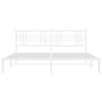vidaXL Cadre de lit métal sans matelas et tête de lit blanc 180x200 cm