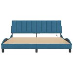vidaXL Cadre de lit avec LED sans matelas bleu 180x200 cm velours