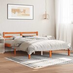 vidaXL Cadre de lit sans matelas cire marron 140x190cm bois pin massif