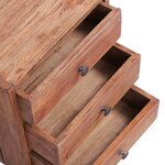 vidaXL Table de chevet avec 3 tiroirs 35x25x35 cm bois d'acajou massif