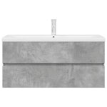 vidaXL Ensemble de meubles de salle de bain 2 Pièces gris béton