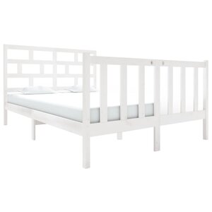 vidaXL Cadre de lit sans matelas blanc bois de pin massif