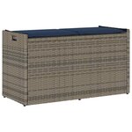 vidaXL Banc de rangement extérieur coussin gris 100 cm résine tressée