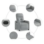 vidaXL Fauteuil inclinable Gris clair Tissu