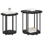 Table d'appoint vidaXL 2 pièces Bois d'ingénierie chêne noir et métal