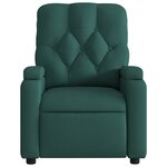 vidaXL Fauteuil inclinable Vert foncé Tissu