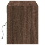 vidaXL Meuble TV mural avec lumières LED chêne marron 140x31x38 cm