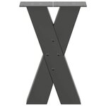 vidaXL Pieds de table basse en forme de X  2 pièces  anthracite  38 x (42-43) cm  acier