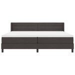 vidaXL Lit à ressorts avec matelas Marron foncé 200 x 200 cm Polyester