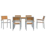 vidaXL Ensemble de salle à manger de jardin 7 pièces en bois massif d'acacia et métal