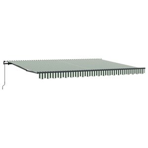 vidaXL Auvent Rétractable Vert et blanc 450 × 350 cm