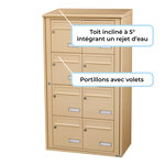Bloc collectif leabox.com  2x4  grade 3  simple face  Extérieur  fixation murale  Beige RAL 1001 finition brillante