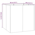 vidaXL Jardinière anthracite 80x80x80 cm acier