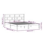 vidaXL Cadre de lit Bois de pin massif 160x200 cm