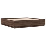 vidaXL Cadre de lit avec lumières LED chêne marron 200x200 cm