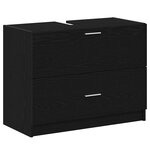 vidaXL Meuble Sous Évier Chêne noir 78 x 37 x 59 cm Bois d'ingénierie