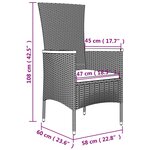 vidaXL Ensemble à manger de jardin 11Pièces avec coussins gris poly rotin