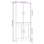 vidaXL Buffet haut Blanc 70x34x180 cm Bois d'ingénierie