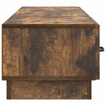 vidaXL Meuble TV Chêne fumé 147 x 34 5 x 27 cm Bois d'ingénierie