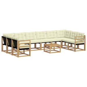 vidaXL Ensemble de canapés d'extérieur 11 pc Blanc et crème
