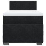 vidaXL Sommier à lattes de lit avec matelas noir simple velours