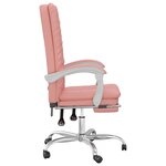 Chaise fauteuil siège pivotante de inclinable de bureau informatique étude similicuir rose 02_0024270