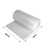 Lot de 1 rouleau de film papier bulle tricouche Aircap largeur 100 cm x longueur 100 mètres