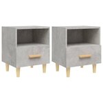 vidaXL Tables de chevet 2 Pièces Gris béton 40x35x47 cm