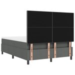 vidaXL Lit à ressort avec matelas gris foncé 160x200 cm en tissu