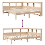 vidaXL Lit bibliothèque sans matelas 135x190 cm bois de pin massif