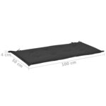 vidaXL Coussin de banc de jardin noir 100x50x4 cm tissu oxford