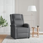 vidaXL Fauteuil inclinable Gris Similicuir
