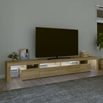 vidaXL Meuble TV avec lumières LED Chêne sonoma 260x36 5x40 cm