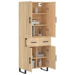 vidaXL Buffet haut Chêne sonoma 69 5x34x180 cm Bois d'ingénierie