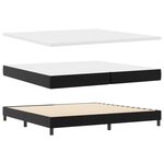 vidaXL Lit à ressorts avec matelas Noir 200 x 200 cm Simili cuir