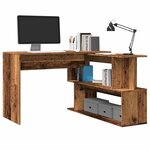 vidaXL Bureau d'angle vieux bois 200 5x50x76 cm bois d'ingénierie