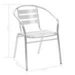 vidaXL Chaises empilables d'extérieur 4 Pièces Aluminium