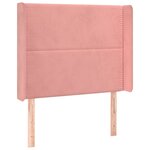 vidaXL Tête de lit avec oreilles Rose 93x16x118/128 cm Velours